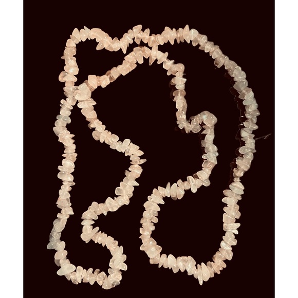 Jewelry - Rose Quartz Polished Gemstone Chip Necklace 34”